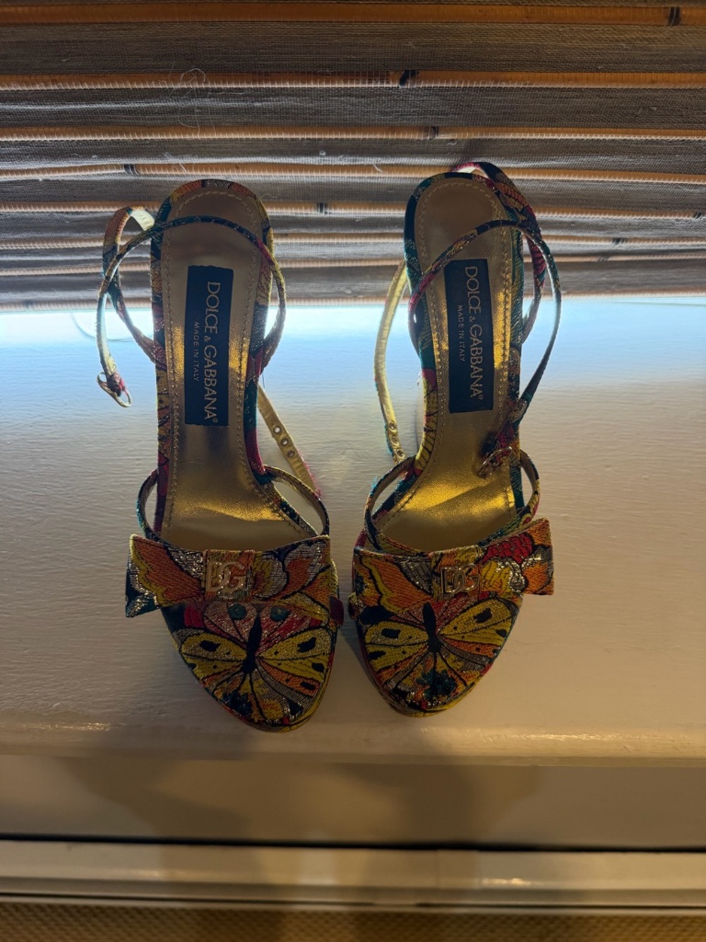 Dolce & Gabbana Multicolor Butterfly Embellished Heeled Sandals
